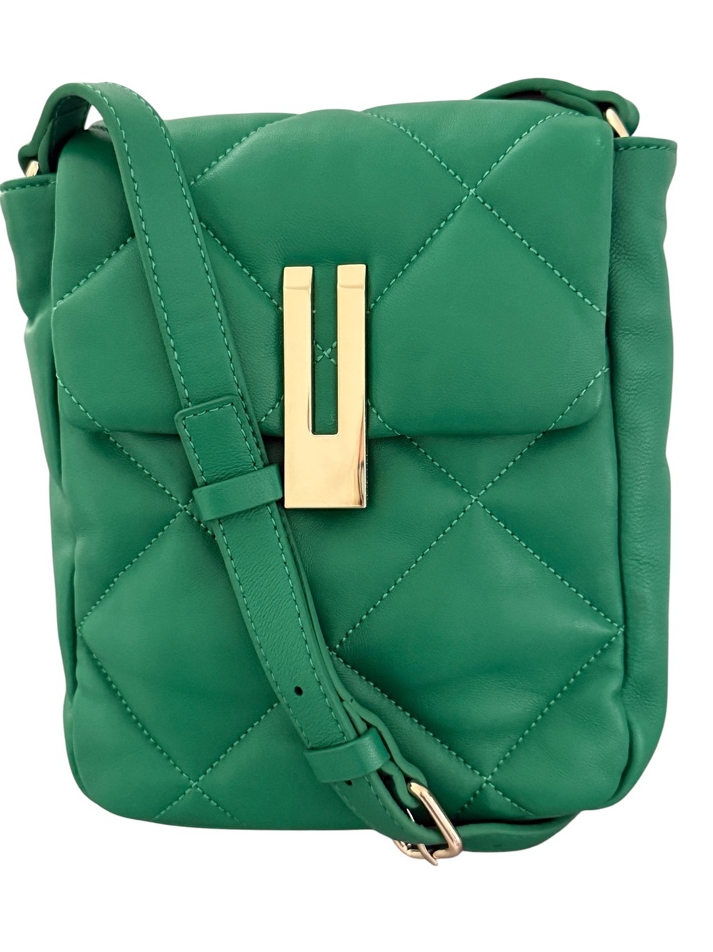 Vince Camuto Quilted Emerald Green Leather X-body Bag - NWOT